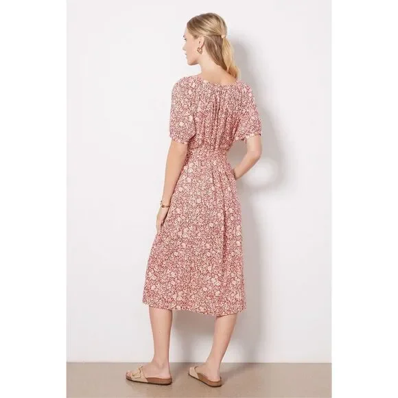 NWOT Faherty Caramel Dress In Spice Sunrise Floral Size XS - Picture 2 of 11